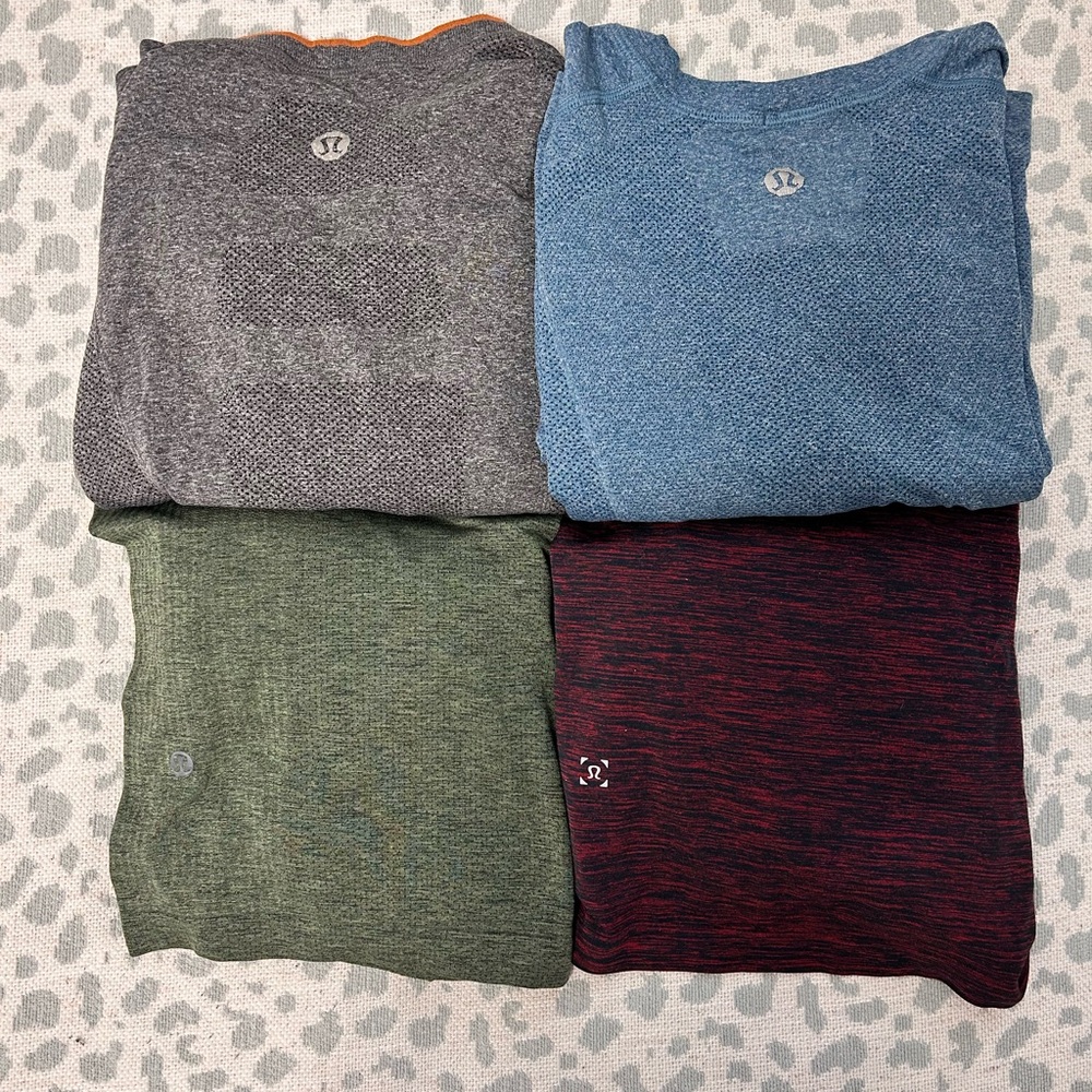 Lululemon Men's Tee Bundle - Gray, Blue, Green, Red